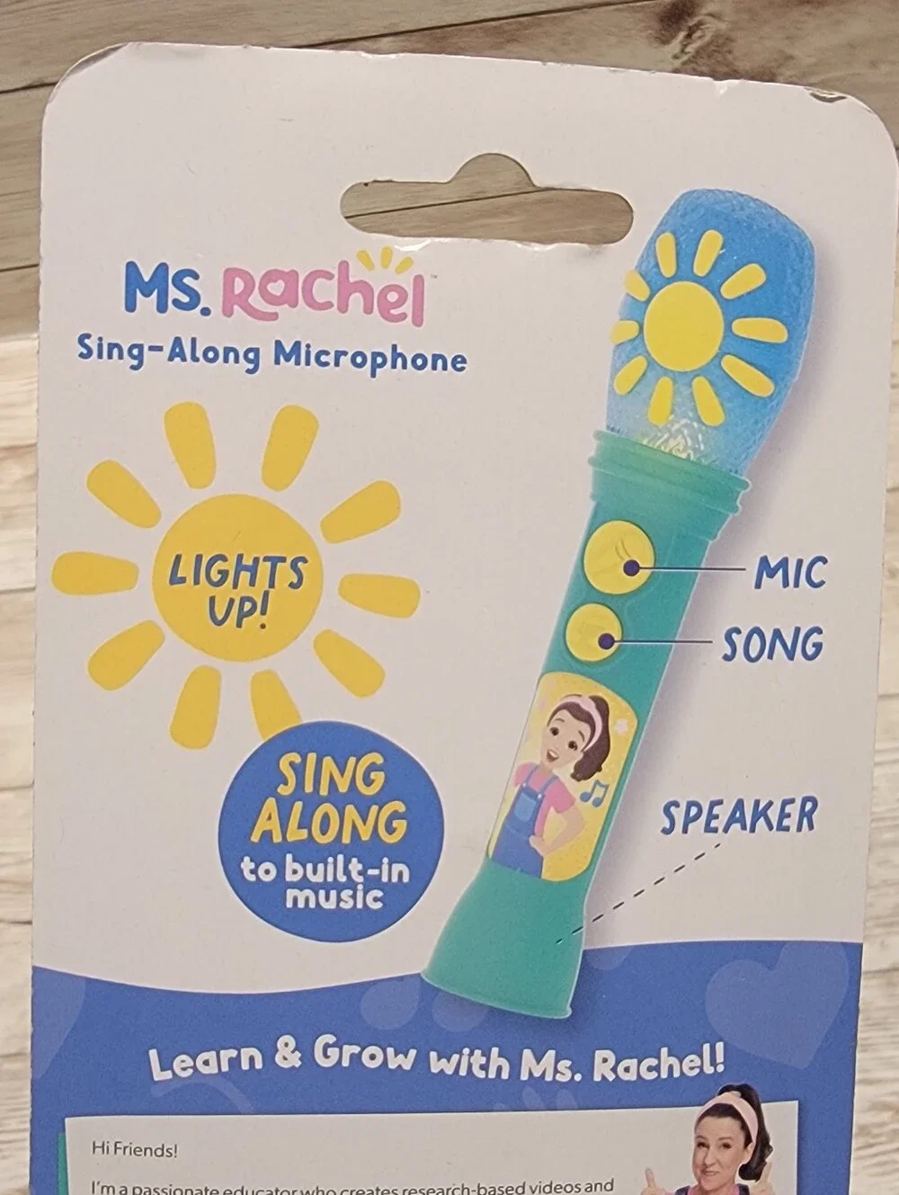 Ms. Rachel Sing Along Microphone Built In Music Light Up Toddler Toy